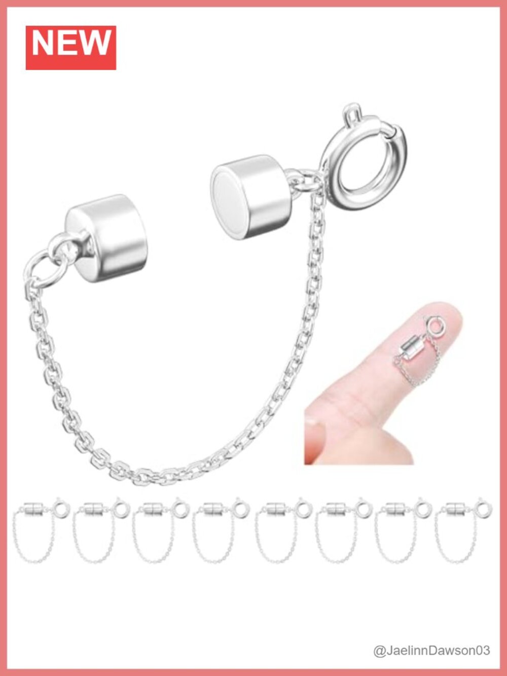 8PCS Magnetic Bracelet Clasps with Safety Chain - Never Fall
